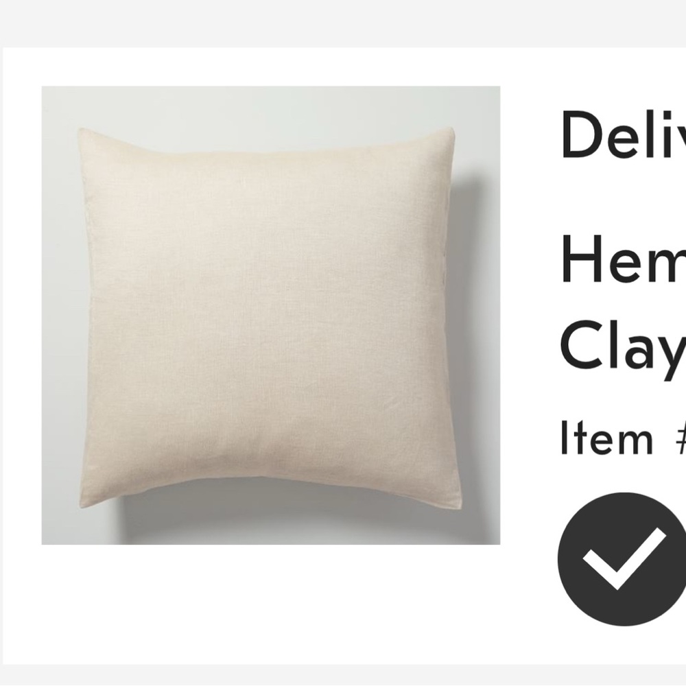 West Elm Organic Hemp & Cotton Solid Euro Sham Clay - Picture 3 of 4